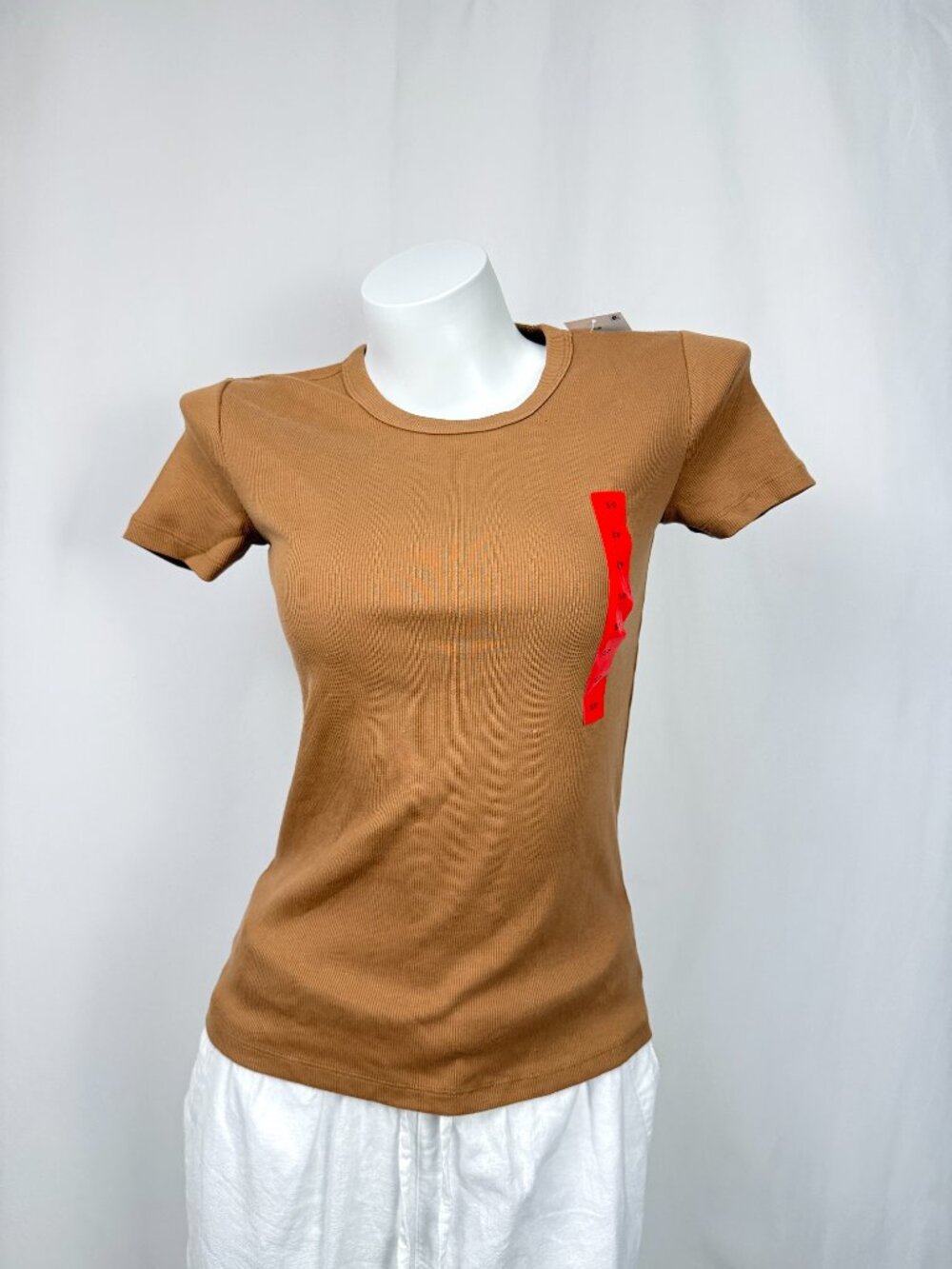 🔥4 for $20🔥George Womens Ribbed Short Sleeve T-Shirt Tawny XS S M L XXL NWT